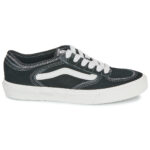 Vans Rowley Classic Black White skate shoe with premium suede upper and waffle outsole