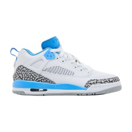 Jordan Spizike Low UNC men's sneakers in white and Carolina blue