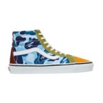 Bape x Vans Sk8-Hi DX Multi Camo VN0A38GF7BM high-top sneakers with iconic Bape camouflage and classic Vans design