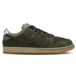 Nike SB Dunk Low Pro B Sequoia Light Army premium suede skate shoe